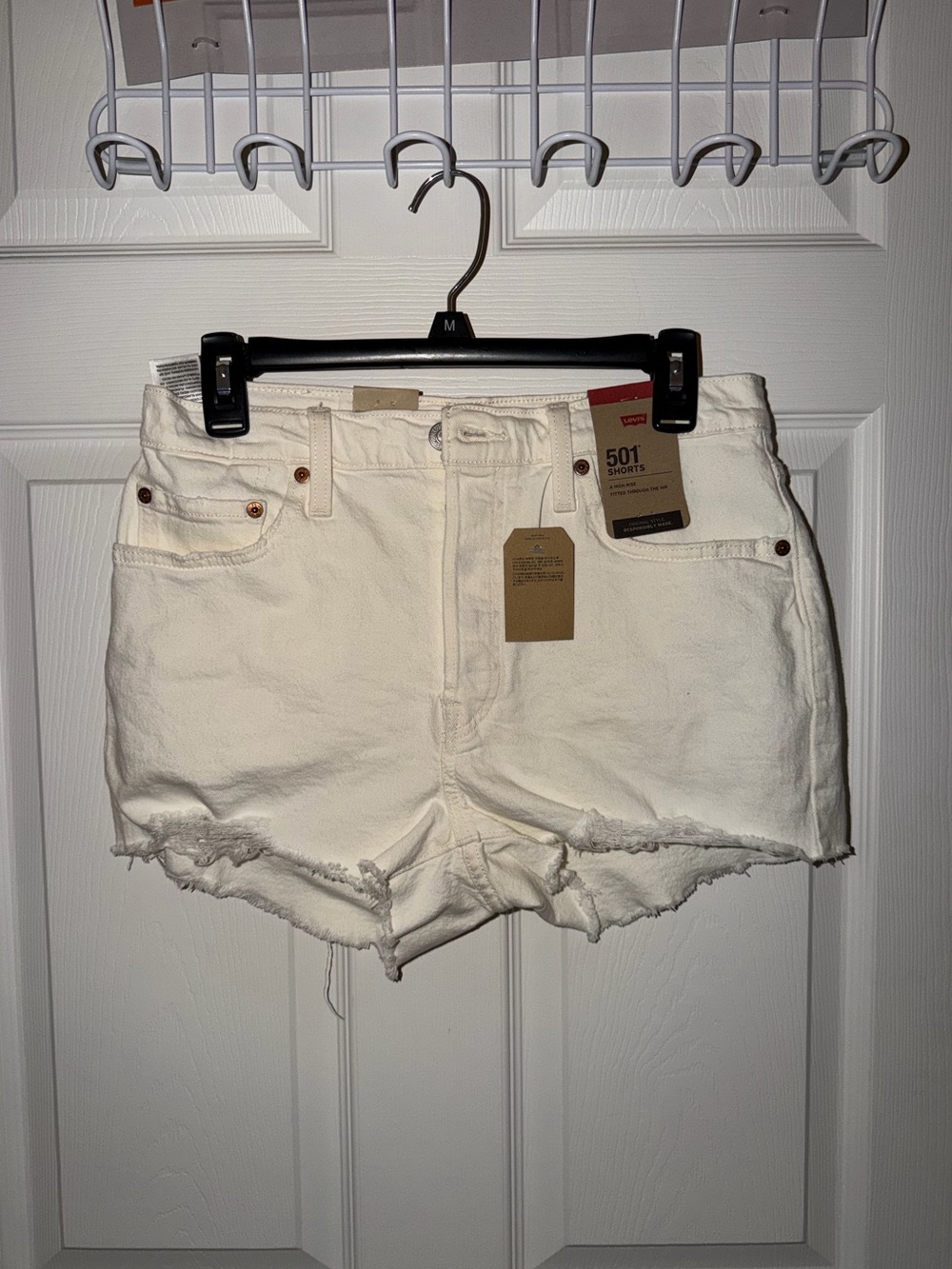 Levi’s white shorts